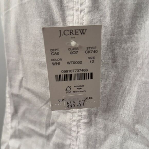 NWT J.Crew Factory Sleeveless Button-up Peplum Top - Picture 5 of 6